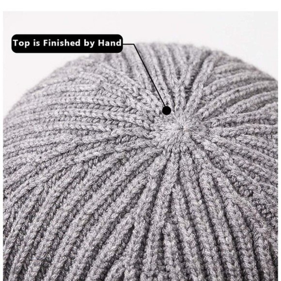Grey Wool Beanie Cap - Picture 3 of 6